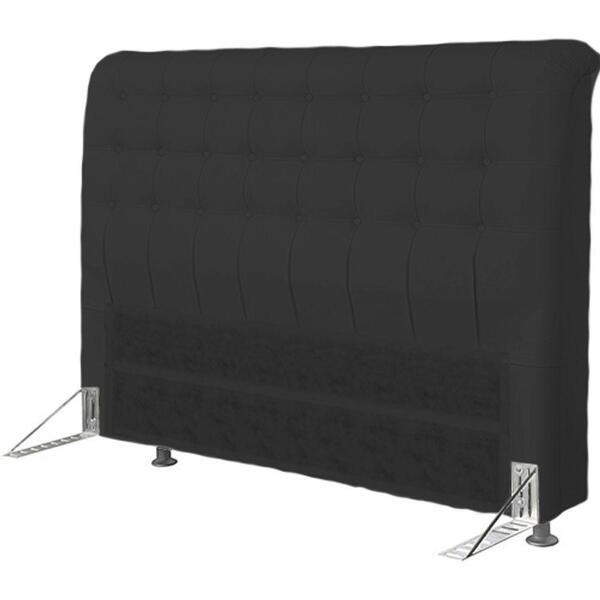 Cabeceira Dama 1,95 Cm Cama Box King Size Suede Preto