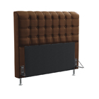 Cabeceira Dama 195 King Couro Artificial Marrom Aradecor