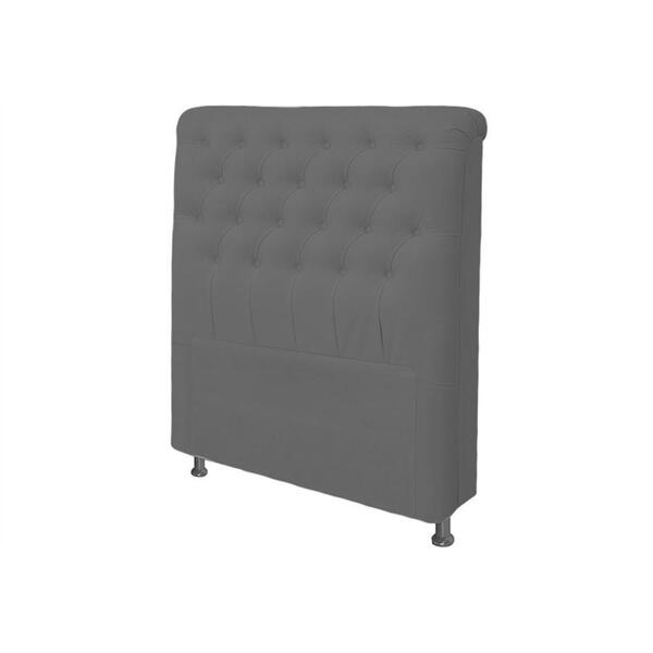 Cabeceira Dama 90 Cm Cama Box Solteiro Corino Cinza