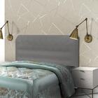 Cabeceira Dama New Plus Solteiro 900mm Veludo Slim Chumbo - S