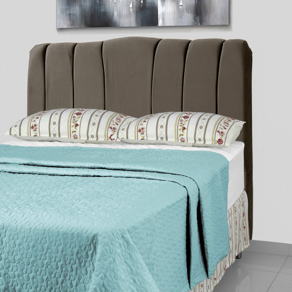 Cabeceira De Cama Box Casal 138 Cm Sevilha Larhome Suede Velu