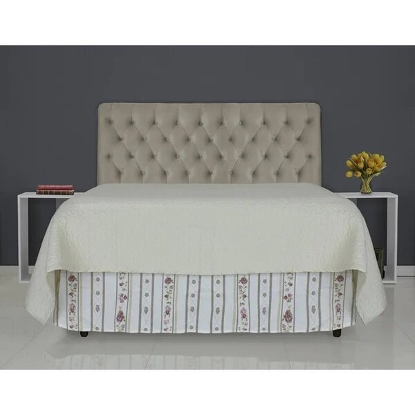 Cabeceira De Cama Box Casal 138cm Pádua Veludo Marrom
