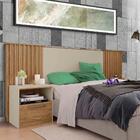 Cabeceira De Cama Box Casal Com Mesa De Cabeceira Buriti Off