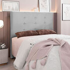 Cabeceira De Cama Box Casal Estofada Sida Cinza
