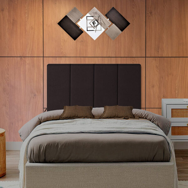 Cabeceira De Cama Box De Solteiro Estofada Suede Marrom Viena