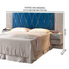 Cabeceira De Cama Box King Size Em Mdf Flórida Ártico E Azul