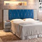 Cabeceira De Cama Box King Size Em Mdf Flórida Ártico E Azul