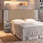 Cabeceira De Cama Box King Size Em Mdf Flórida Ártico E Palha