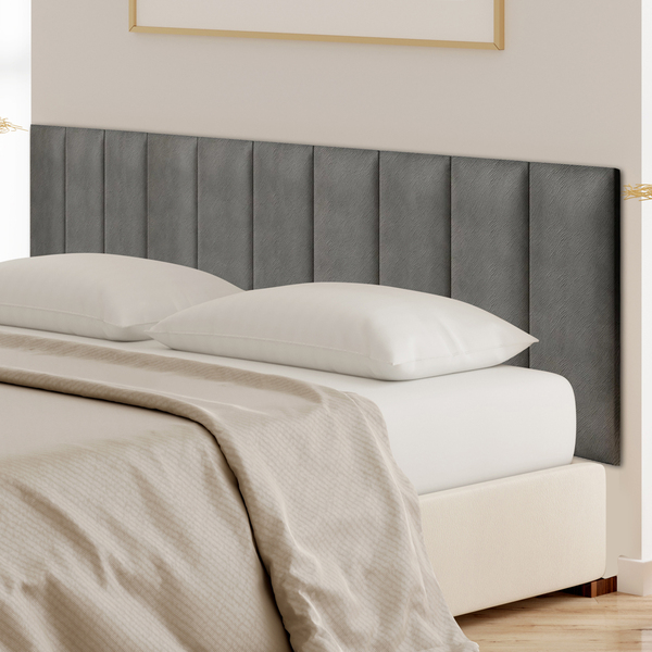Cabeceira De Cama Box Modular Estofada 60x20cm Cinza