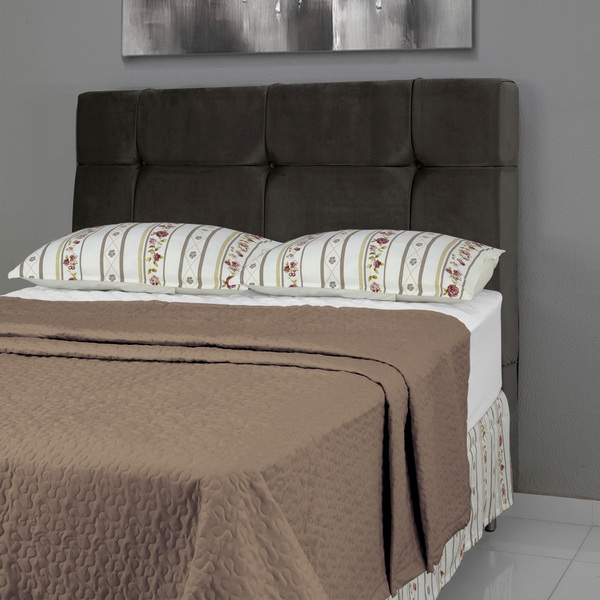 Cabeceira De Cama Box Queen 158 Cm Aurora Larhome Suede Velud