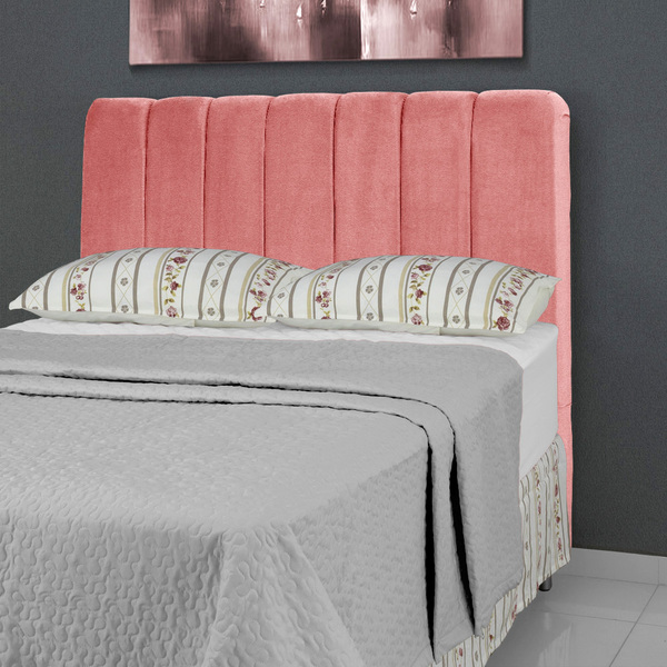 Cabeceira De Cama Box Queen 158 Cm Luna Larhome Suede Veludo