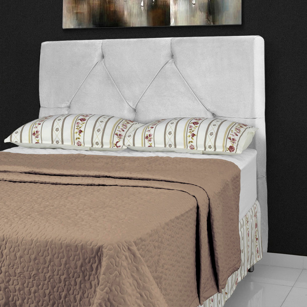 Cabeceira De Cama Box Queen 158 Cm Munique Larhome Suede Velu