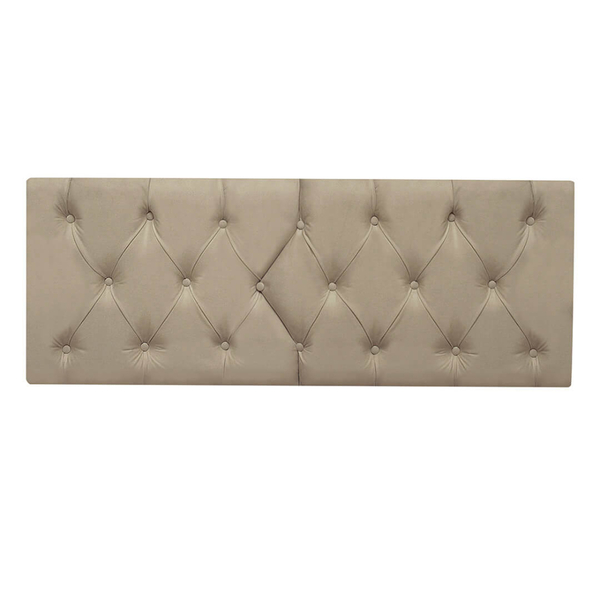 Cabeceira De Cama Casal Capitonê Lis Suede Bege 1,40m