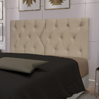Cabeceira De Cama Casal Capitonê Lis Suede Bege 1,40m