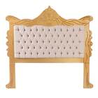 Cabeceira De Cama Casal Clássica Paris Dourado Brilho E Bege