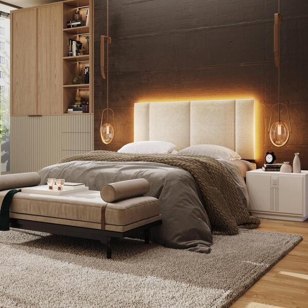 Cabeceira De Cama Casal Com Led - Vns Concept