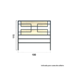 Cabeceira De Cama Ferro Industrial E Madeira Simetri - Cumaru