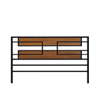 Cabeceira De Cama Ferro Industrial E Madeira Simetri - Cumaru