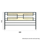 Cabeceira De Cama Ferro Industrial E Madeira Simetri Mdf - Ri