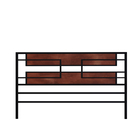 Cabeceira De Cama Ferro Industrial E Madeira Simetri - Steel