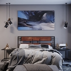 Cabeceira De Cama Ferro Industrial E Madeira Simetri - Steel