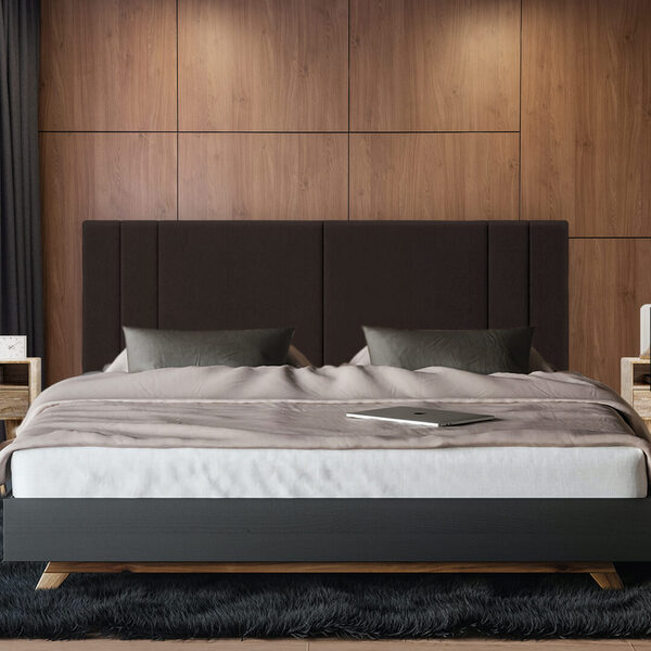 Cabeceira De Cama Queen 1,60m Estofada Tecido Suede Marrom El