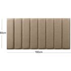 Cabeceira De Cama Queen 8 Peças 160x60cm Veludo Bege