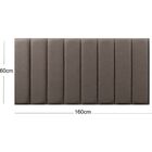 Cabeceira De Cama Queen 8 Peças 160x60cm Veludo Cinza