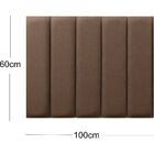 Cabeceira De Cama Solteiro 5 Peças 100x60cm Linho Marrom