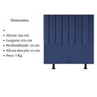 Cabeceira De Cama Solteiro Box 100 Cm Karla Suede Azul Marinho