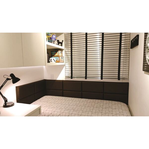 Cabeceira De Canto L Solteiro Courissimo Marrom 90x190x50cm