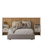 Cabeceira De Casal 241cm 2 Mesas De Cabeceira Carvalho Laranj