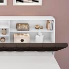 Cabeceira De Casal Branco Com Capitonê Suede Marrom E Pratele