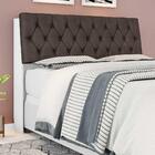 Cabeceira De Casal Branco Com Capitonê Suede Marrom E Pratele