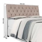 Cabeceira De Casal Branco Com Capitonê Suede Palha E Pratelei