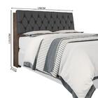 Cabeceira De Casal Chocolate Com Capitonê Corino Preto E Prat