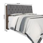 Cabeceira De Casal Chocolate Com Capitonê Suede Cinza E Prate