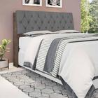 Cabeceira De Casal Chocolate Com Capitonê Suede Cinza E Prate