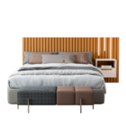 Cabeceira De Casal Com Mesa E Kit Led Quioto Nature Pérola