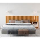 Cabeceira De Casal E Mesas Com Led Sorrento Nature Pérola