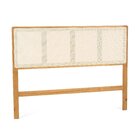 Cabeceira De Casal Em Madeira Maciça E Palha Natural Viena Mel