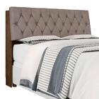 Cabeceira De Casal Malbec Com Capitonê Suede Bege E Prateleir