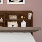 Cabeceira De Casal Malbec Com Capitonê Suede Bege E Prateleir