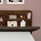 Cabeceira De Casal Malbec Com Capitonê Suede Marrom E Pratele