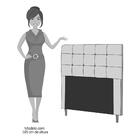 Cabeceira De Casal Queen 160cm Luna I02 Suede Preto