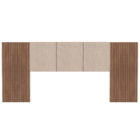 Cabeceira De Casal Ripada Com Led Hayya Linho Bege