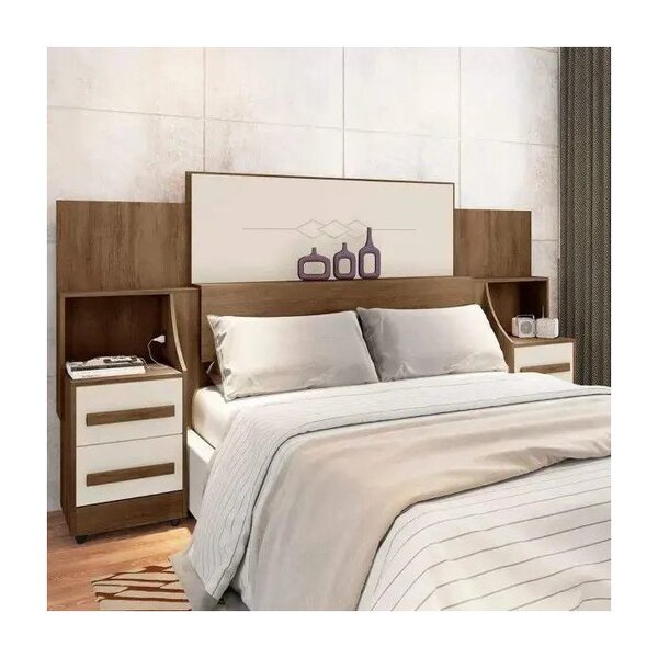 Cabeceira De Casal Síria Freijó Com Off White – Rv Móveis