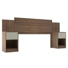 Cabeceira De Casal Sublime 2 Gavetas 2 Nichos Castanho/offwhi