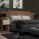 Cabeceira De Casal Sublime 2 Gavetas 2 Nichos Castanho/offwhi