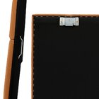 Cabeceira De Couro Legítimo Suspensa Cama Queen Evoa Conhaque